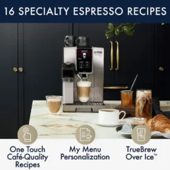 Delonghi Dinamica Plus, Smart Coffee & Espresso Machine With Coffee Link Connectivity App + Automatic Milk Frother, Titanium - ECAM37095TI -Espresso Dolce Shop 81i2e5a5cjL. AC SL1500
