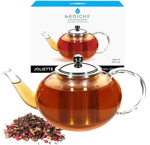 GROSCHE Joliette - 1250ml/42 Fl. Oz Glass Teapot 1 GROSCHE Joliette - 1250ml/42 Fl. Oz Glass Teapot
